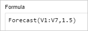 A Forecast Foumula using values V1 to V7 and the value 1.5